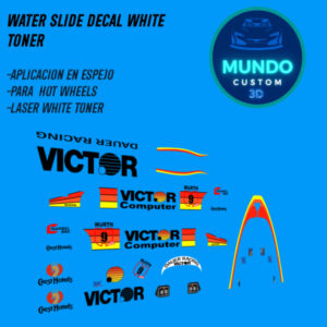 Decals Victor Tinta Blanca para Porsche 962 Hot Wheels (Escala 1:64)