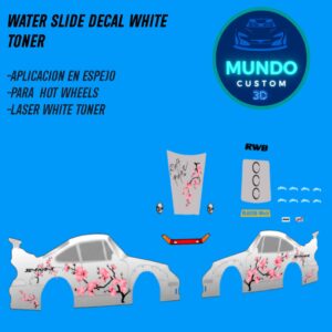 Decals Japan Style Tinta Blanca para Porsche 911 (993) GT2 Hot Wheels (Escala 1:64)