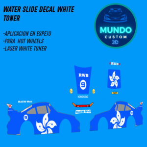 Decals Super 9 Tinta Blanca para Porsche 911 (993) GT2 Hot Wheels (Escala 1:64)