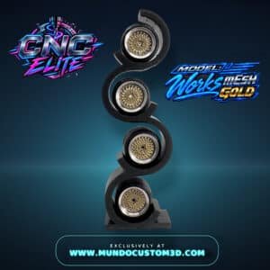 Llantas Custom Mesh Gold 1:64 – Serie CNC Elite | Máximo Realismo