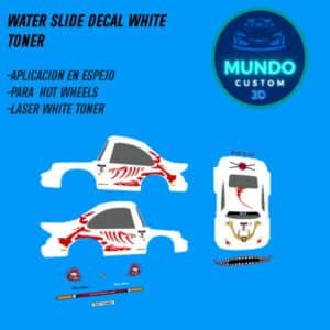 Kit de Decal Bushy Rex con Tinta Blanca para Porsche Tooned Hot Wheels 1:64