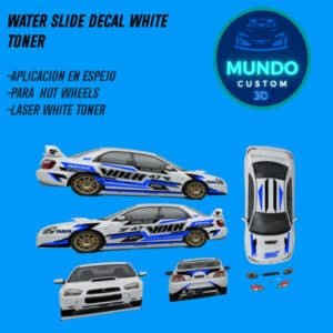Decals Racing 2.0 en Tinta Blanca para Subaru Impreza WRX 2004 | Custom Hot Wheels 1:64