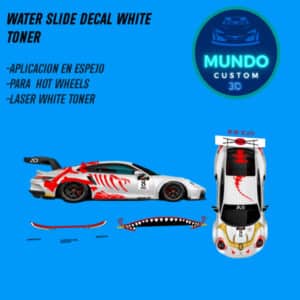 Decals Bushy Rex Tinta Blanca para Porsche 992 GT3 Hot Wheels (Escala 1:64)