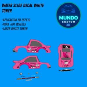 Kit de Decal Roxy Tinta Blanca para Porsche Tooned Hot Wheels 1:64