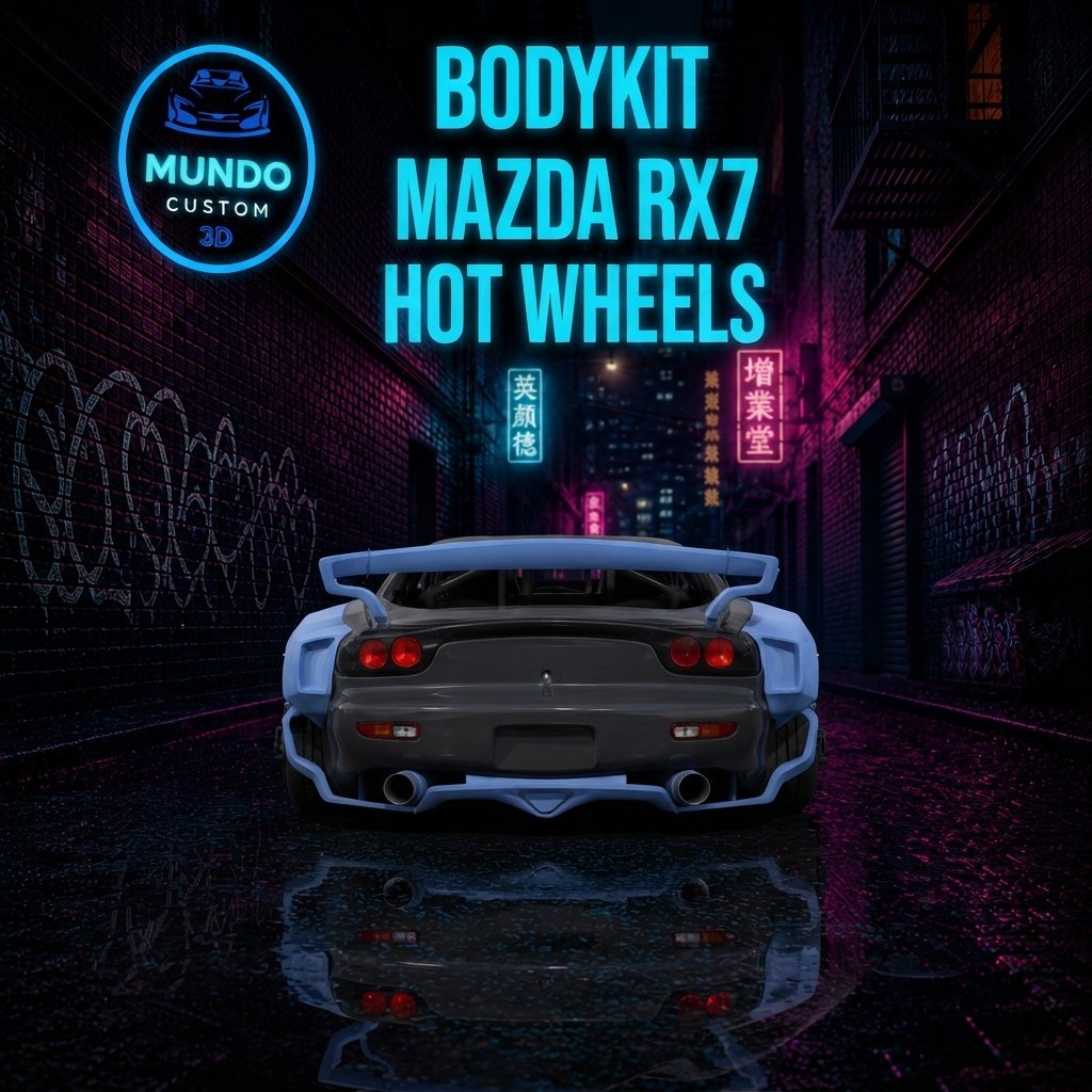Bodykit Resina Widebody para Mazda RX-7 Hot Wheels (Escala 1:64) | Transformación Custom JDM - Imagen 2