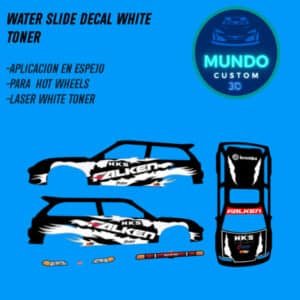 Calcas Decal Falkon Tinta Blanca para Honda Civic EF Hot Wheels 1/64 – Custom Diecast