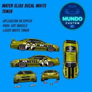 Decals al Agua Nissan Skyline R34 Hot Wheels - Edición Moon Tinta Blanca
