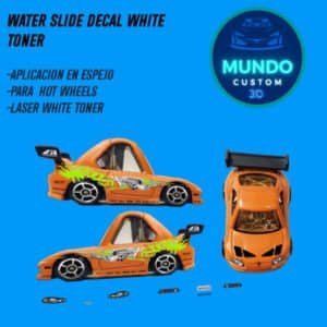¡Quema Rueda con las Exclusivas Decals Fast en Tinta Blanca para tu Toyota Supra Tooned de Hot Wheels!