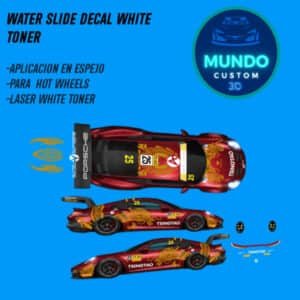 DECALS TSINGTAO TINTA BLANCA – PORSCHE 911 GT3 HOT WHEELS 1:64
