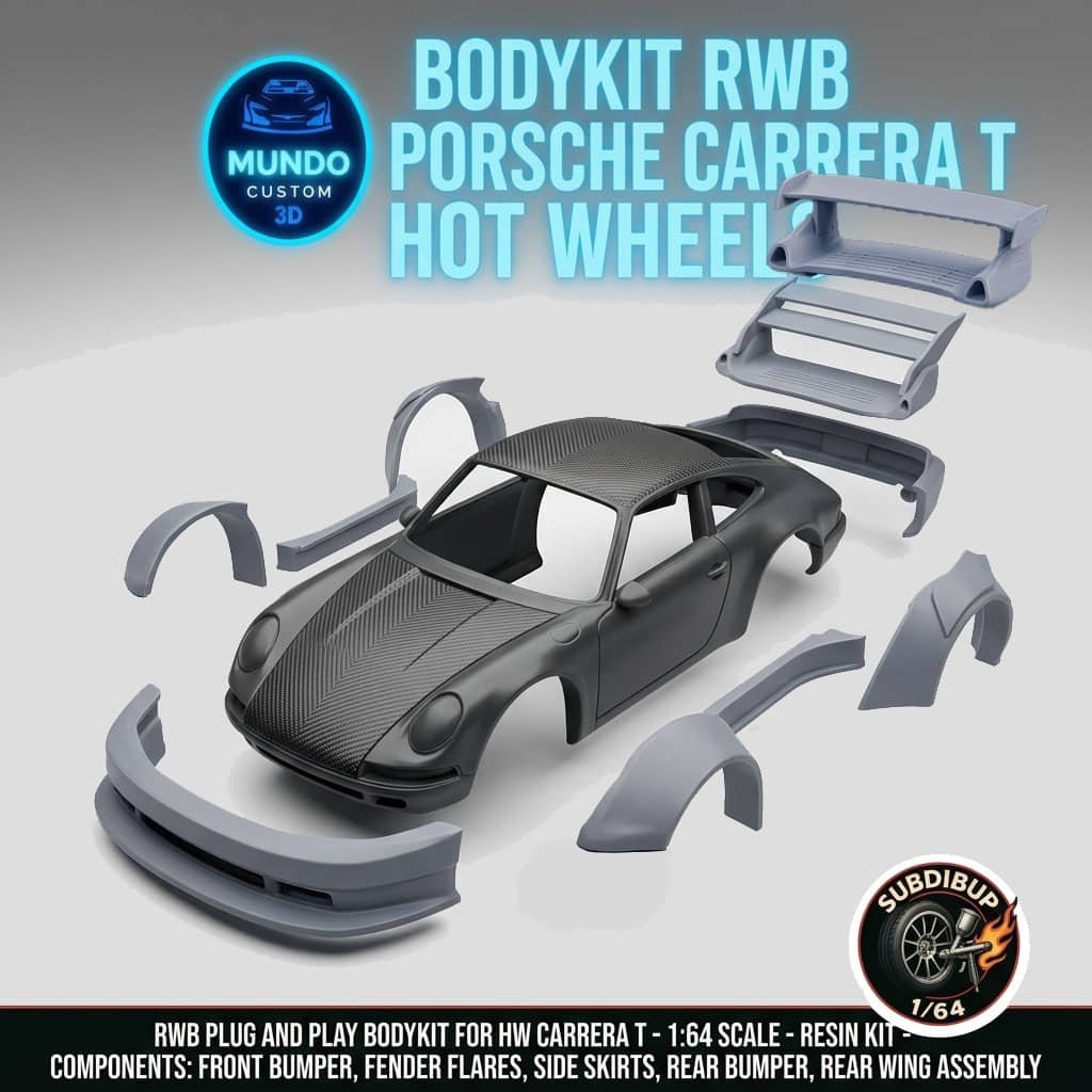 ¡El Kit RWB Definitivo para tu Porsche Carrera T de Hot Wheels ha Llegado! (Plug & Play - Alta Precisión) - Imagen 3