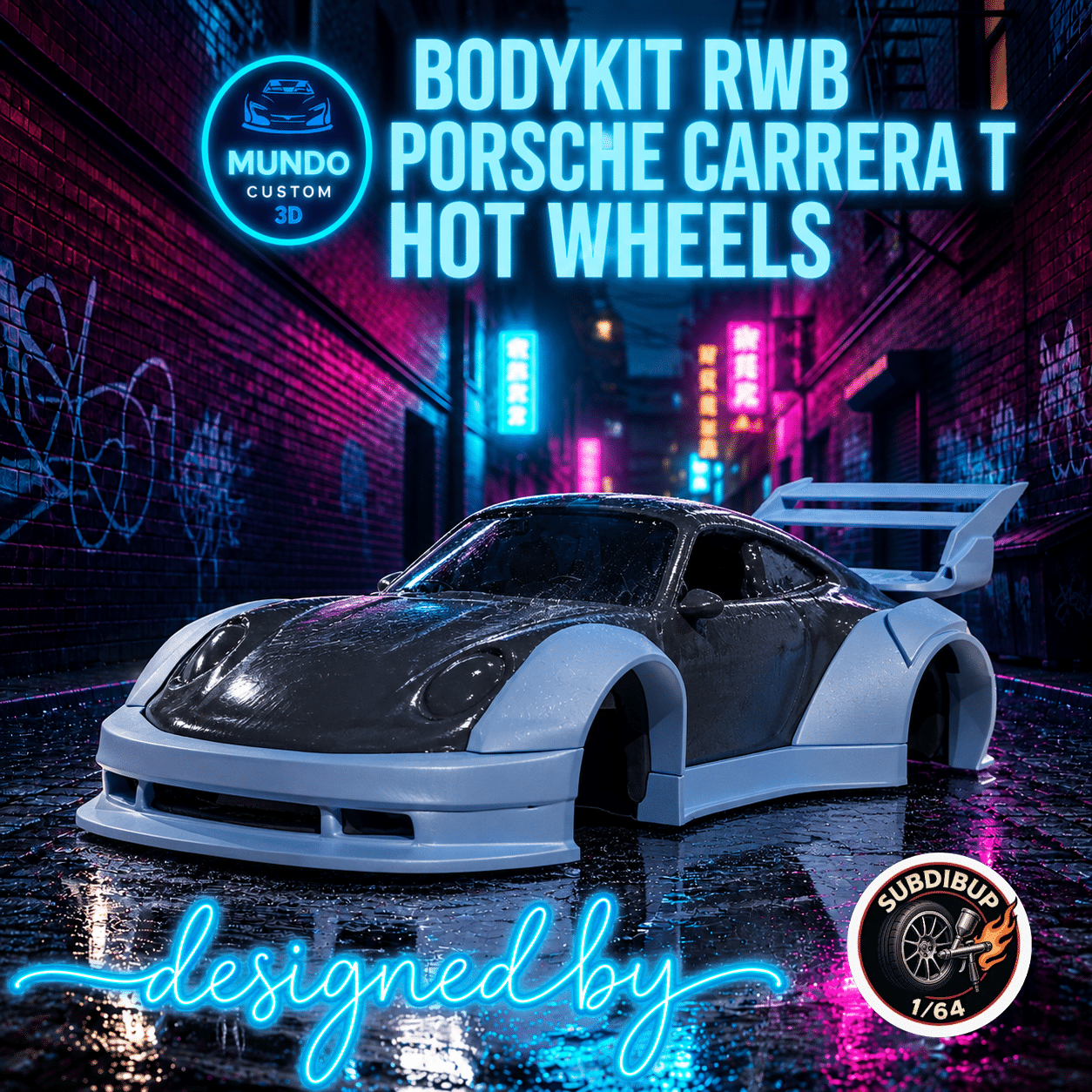 ¡El Kit RWB Definitivo para tu Porsche Carrera T de Hot Wheels ha Llegado! (Plug & Play - Alta Precisión)