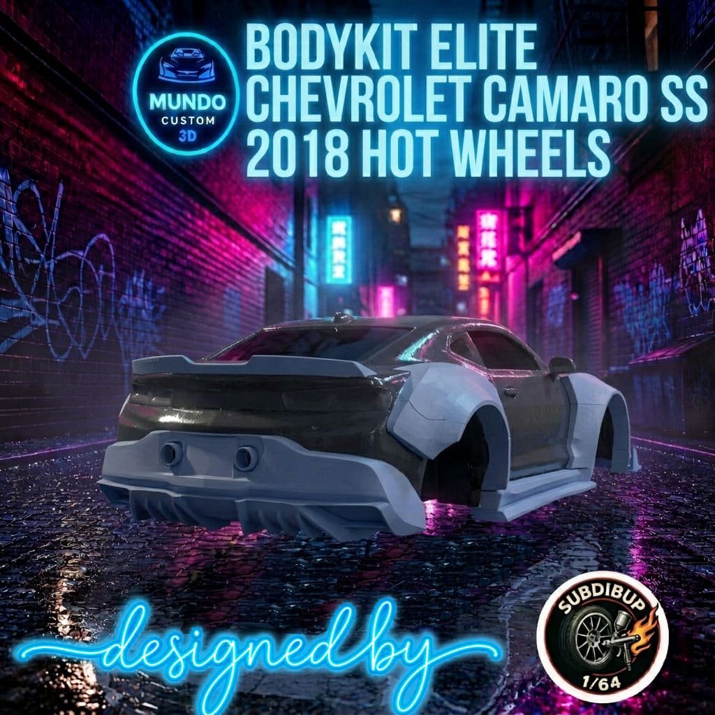 Bodykit Elite de Resina en 1:64 para Chevrolet Camaro SS 2018 Hot Wheels | Kit de Mejora Plug & Play sin Modificaciones - Imagen 2