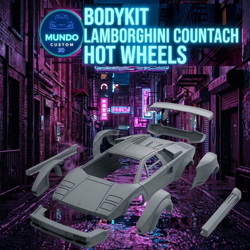 Kit de Carrocería (Bodykit) en Resina Lamborghini Countach Hot Wheels 1:64 | Plug & Play