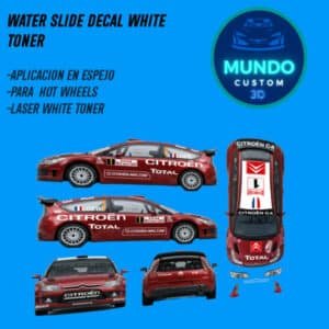 Set de Calcas al Agua Decal Citroën C4 Hot Wheels – Edición Loeb Tinta Blanca