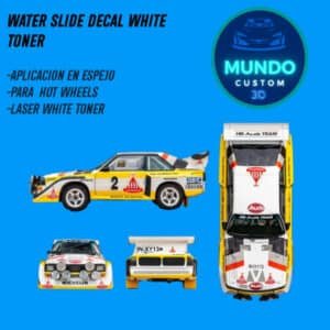 Decals Waterslide Audi Sport Quattro S1 Tinta Blanca Hot wheels (1:64) – Edición Rally Grupo B