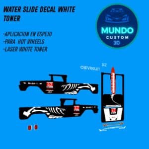 Set de Calcas al Agua Decal Chevrolet Custom '62 – Estilo Skeleton Tinta Blanca con Bodykit